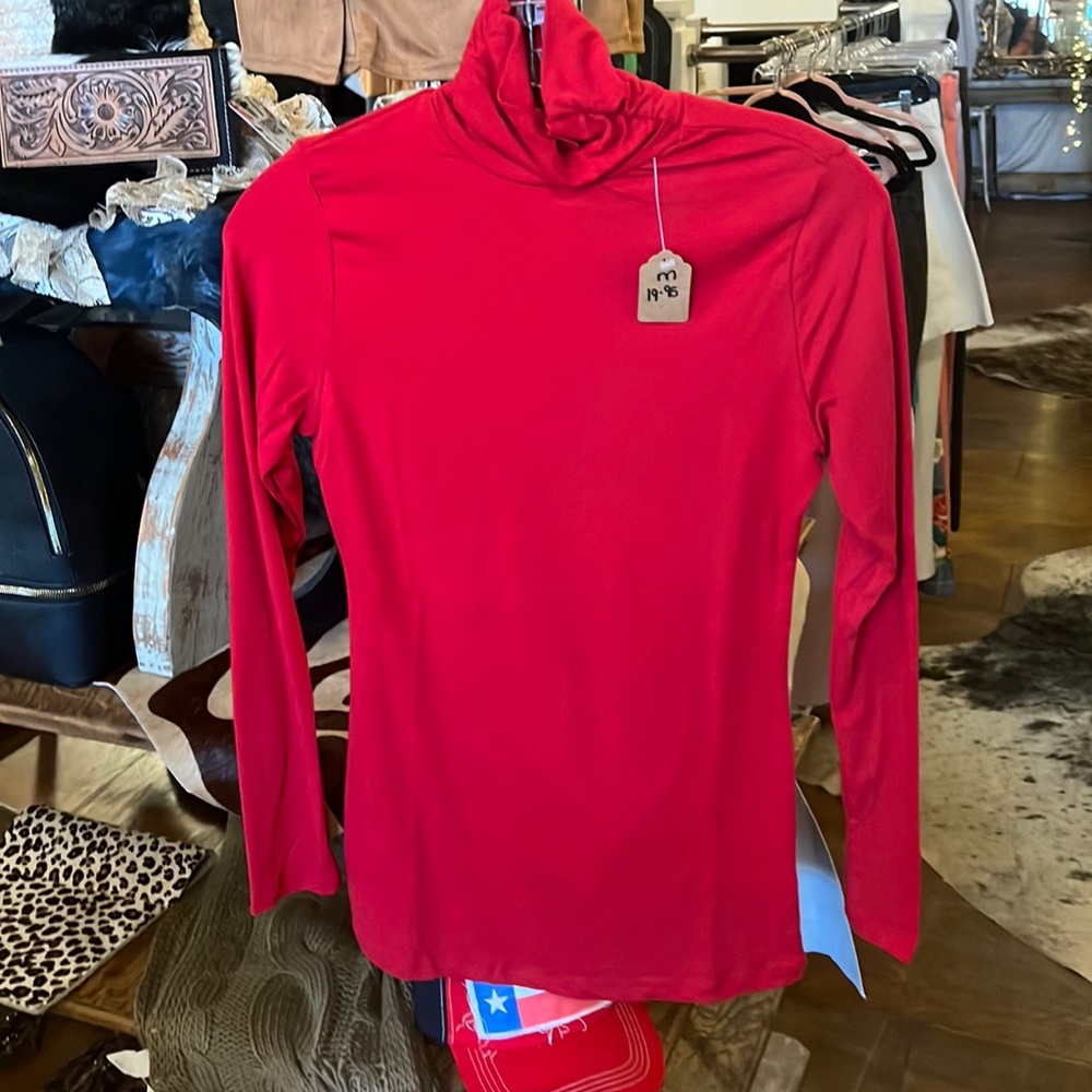 Red Fitted Turtleneck
